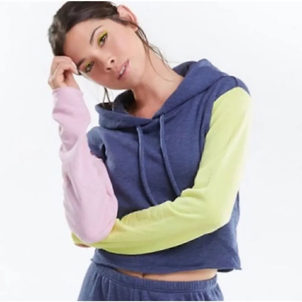 NWT Wildfox Colorblock Cropped Hoodie